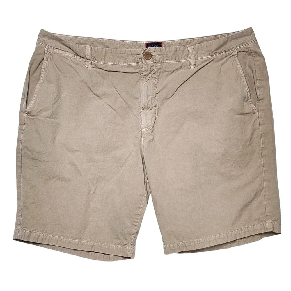 UNTUCKit Pima Cotton Chino Shorts Mens 42 Khaki Tan Casual Golf Preppy Stretch